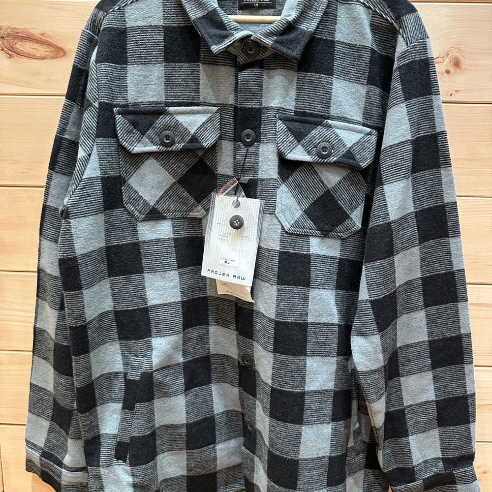 Plaid Black and Green Button-Down Shirt